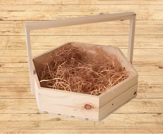 Wooden Basket with Handle