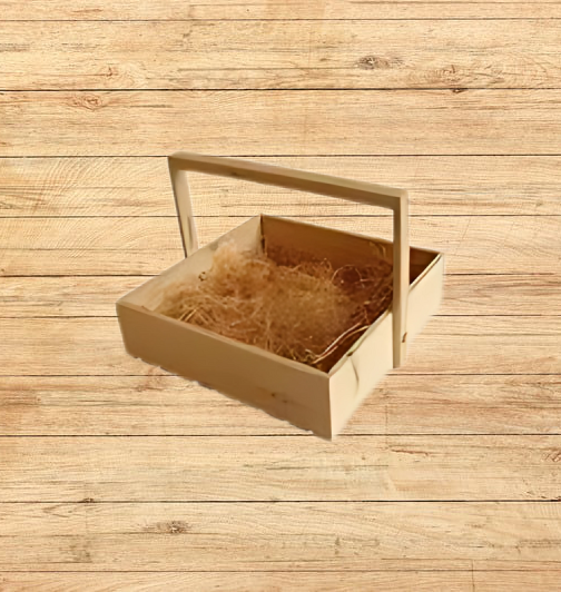 Wooden Basket with Handle
